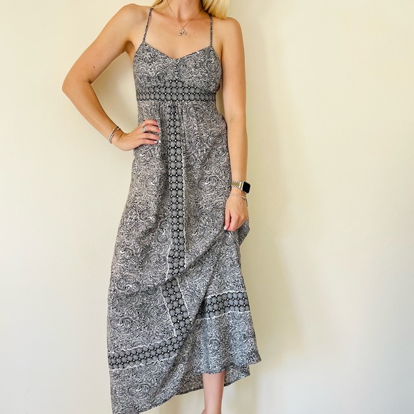 Ann Taylor LOFT maxi dress printed boho spaghetti strap - Picture 2 of 5